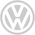 Logo de Volkswagen con las letras V y W en gris claro dentro de un círculo