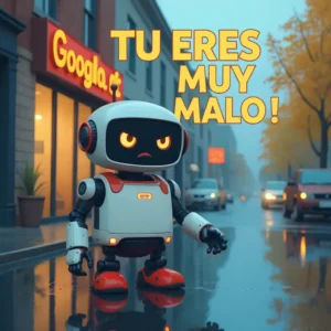 Bot de Google molesto por una web de taller mecánico sin estructura ni contenido SEO, con mala indexación.